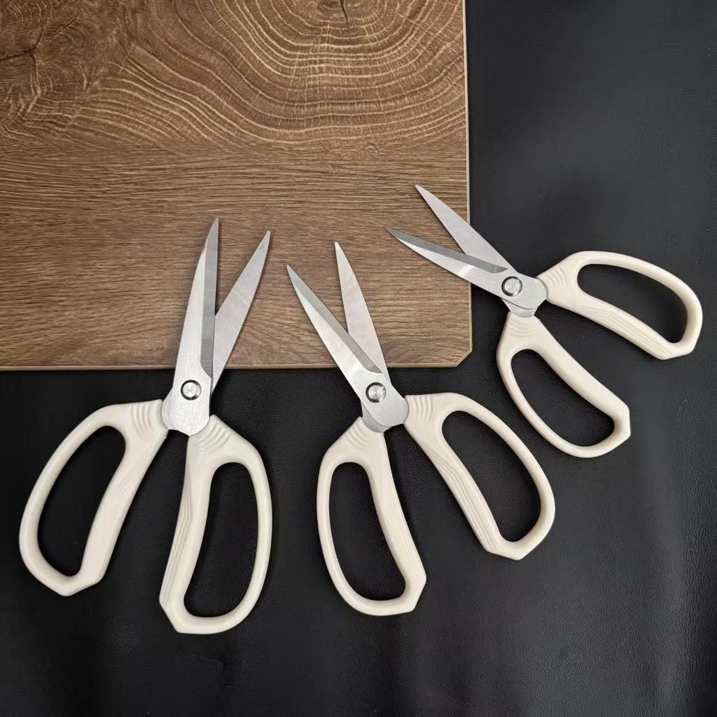 Stainless Steel Rust-Proof Kitchen Scissors Set with Plastic Handles - Large, Medium, Small Sizes for Home Use