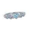Blue Ocean Heart Zircon Ring: Women's Versatile Fashion Peach Heart Design
