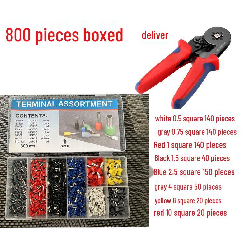 Boxed Set: European Terminal Tool Pliers HSC8 6-4 for Tube and Needle Wiring Terminals