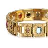 Schweres Punk Goldfarben Edelstahl Bio-Energie Kettenarmband Herren Wonen HipHop CZ Zirkon Gesundheit Magnetisches Armband Schmuck