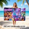 Music Guitar Theme Beach Towel Personalized Custom Name & Text Soft Quick Dry Beach Towel for Swimming Travel