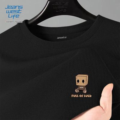 Sweatshirt à capuche en tricot gaufré Jeanswest LIFE pour homme avec imprimé poupée JZS