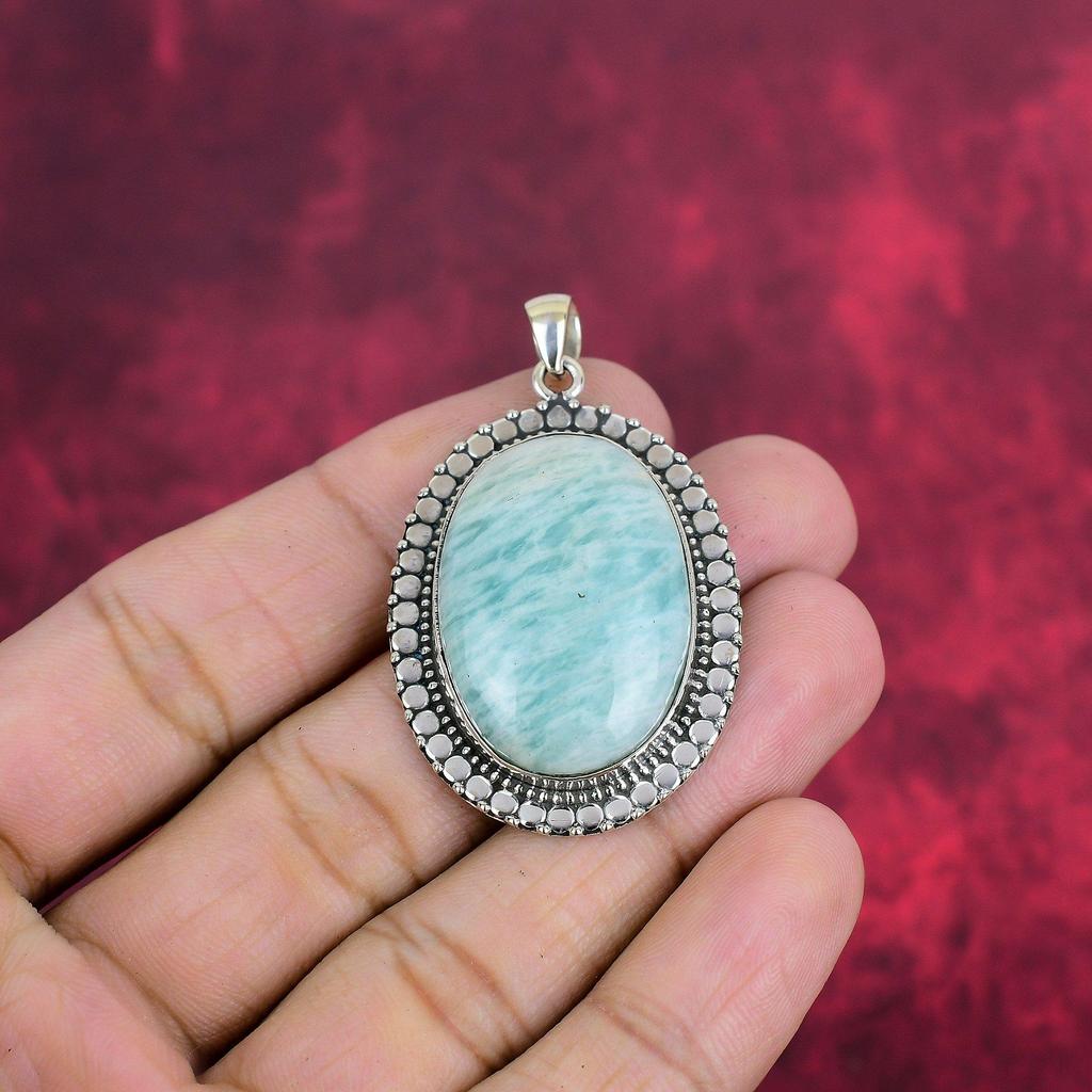 Amazonite Jewelry, 925 Solid Sterling Silver Pendant Handmade Gemstone Jewelry, Gifts For Wife Brand New Pendant