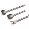 Ultralight Portable New Pure Titanium Cookware Long Handle Spoon Outdoor Picnic Accessories Cutlery Fork