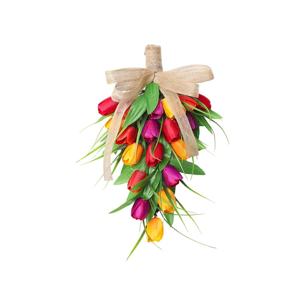 3D40cmFrühling/Sommer Ostern Simulation Auf dem Kopf stehender Kunststoff Türring Heim Feiertagsdekoration Türschmuck Hängend