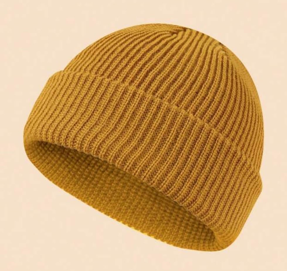 [sproutsy] Knit Watch Hat, Simple Rib Knit, Knit Hat (JP, Numeral Size, 58.0 Cm, Mustard)