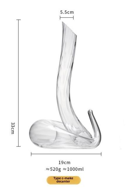 Artificially Blown Snake-shaped Glass Decanter Wine Separator Barware Household Wine Dispenser 1000ml Senior Decanter Wine Set