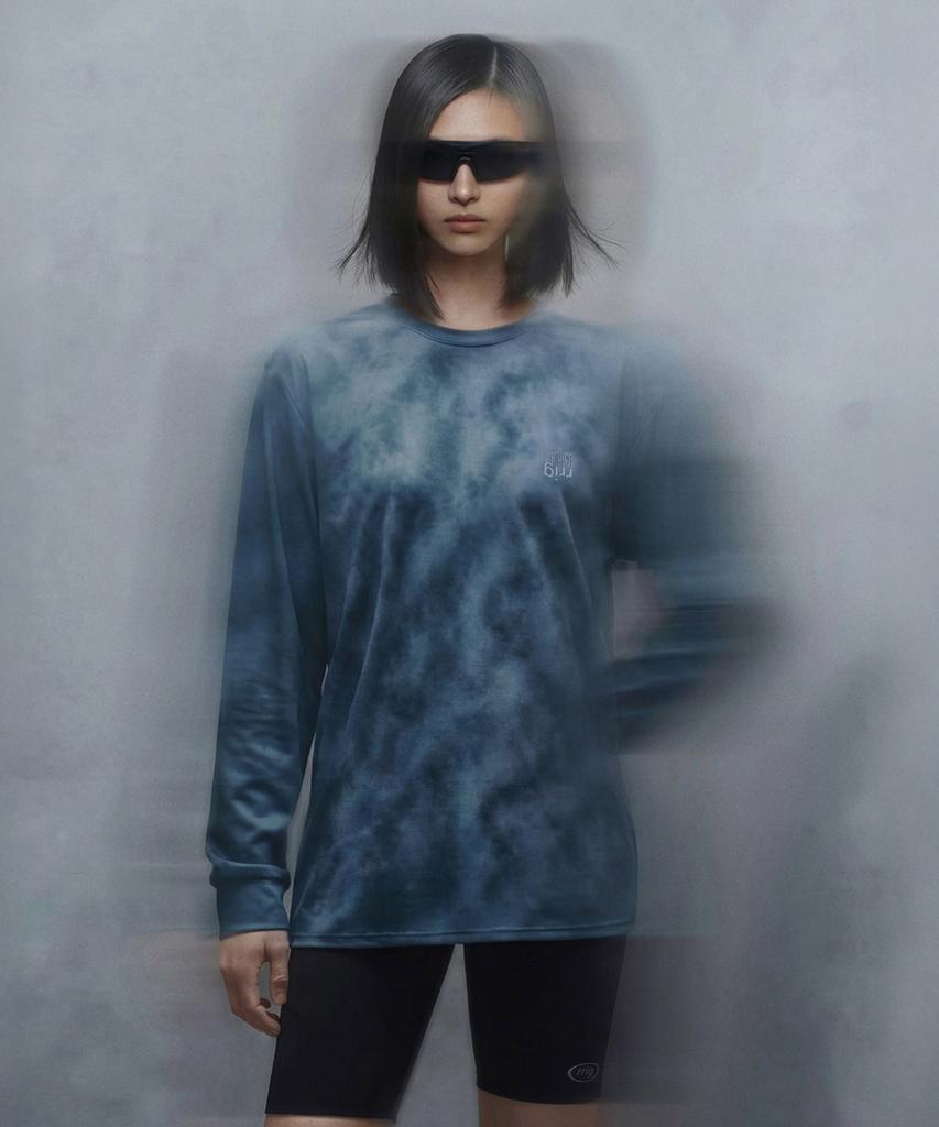RRIG Uni Tie-Dye Grid Mesh Long Sleeve T-Shirt_Kh R1Ts2104