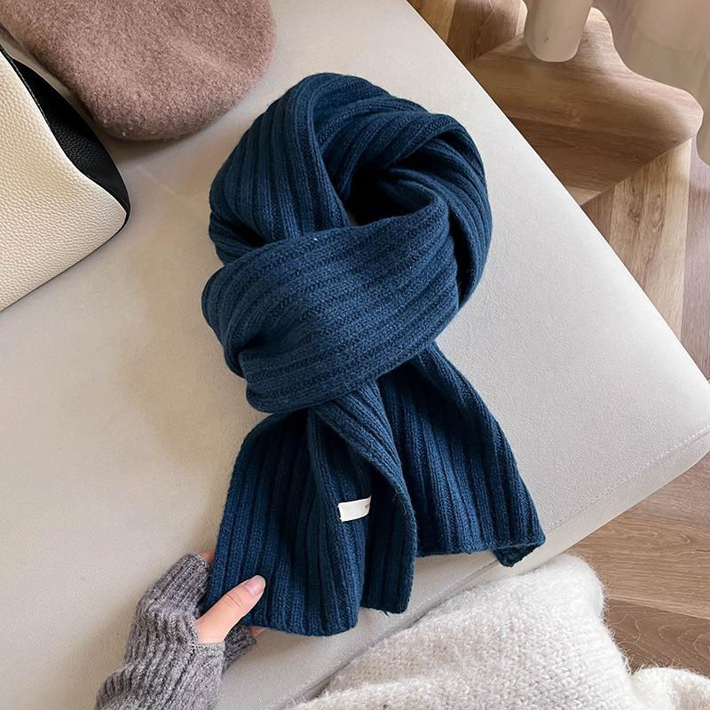 New Wool Scarf Women's Autumn and Winter Red Versatile Shawl Thickened Warm Knitted Scarf Universal