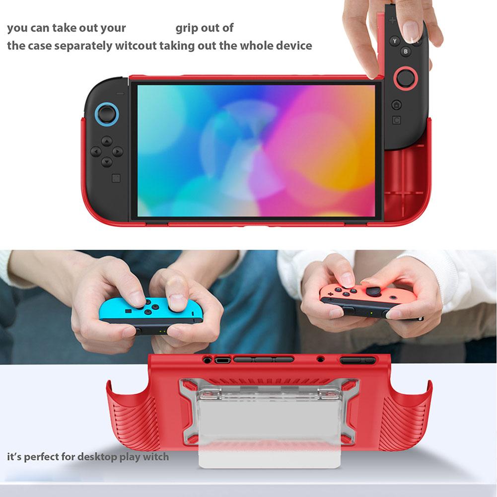 2IN1 Game Console Protective Case For Switch OLED 2 With Card Slot And Holder TPU Anti Fall Anti Slip Protective Shell Accessory