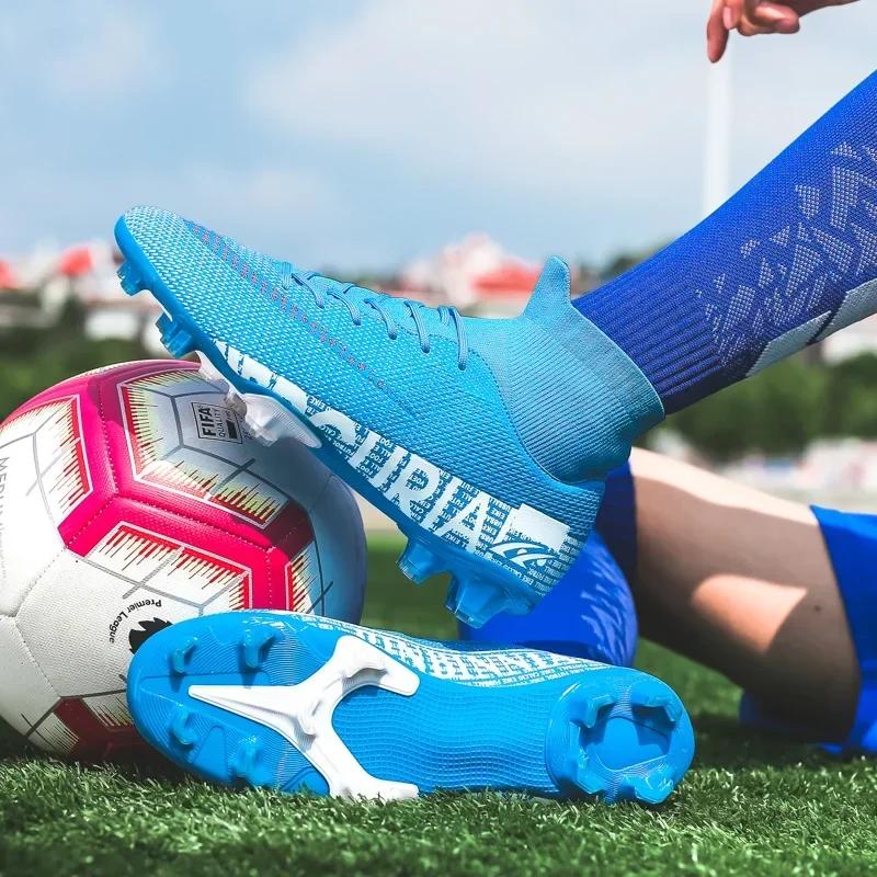 Men Soccer Shoes TF/FG High/Low Ankle Football Boots Male Outdoor Non-slip Grass Multicolor Training Match Sneakers Size 35-45