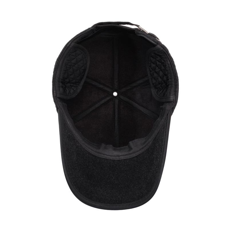 Mittelalterliche und ältere Kappe Herren Baseballkappe Vaterkappe Winter Warme Ohrenschutzkappe Herbst Winter Samt Dicke Baumwollkappe