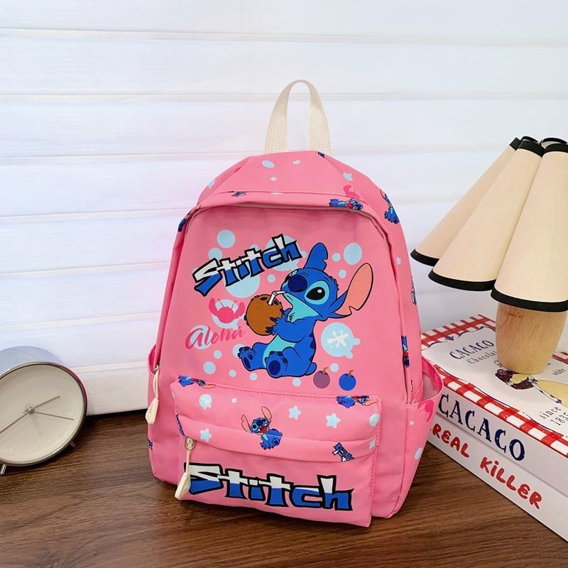 Angel Stitch Cute Flower Rainbow Cartoon Printed Children Backpack For Daily