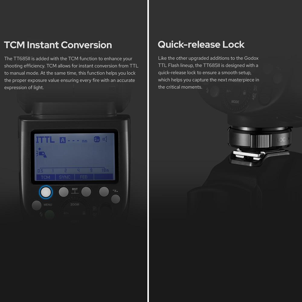 Godox Thinklite TT685IIN TTL On-Camera Speedlight 2.4G Wirelss X System Flash GN60 High Speed