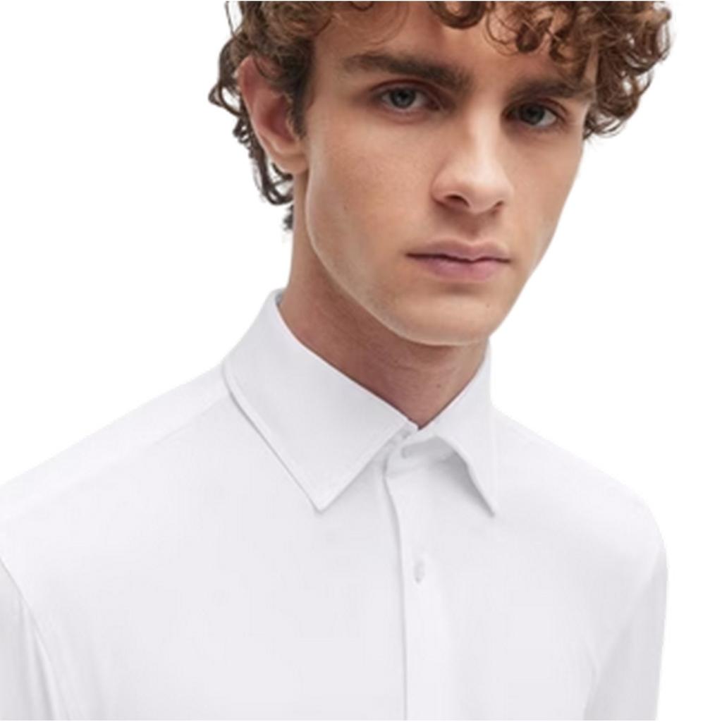 BOSS Mens P-Hank Oxford Kent Collar Long-Sleeved Shirt