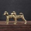 1pcs Solid Brass Poodle Dog Small Brass Crafts Ornament Brass Teddy Dog Crafts Desktop Brass Tea Pet Men's Keychain Pendant