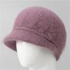 Hat lady winter cold and warm plush rabbit fur wool hat