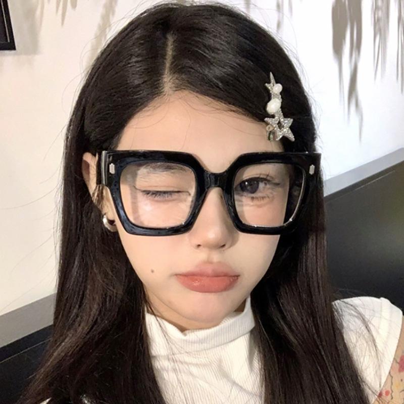 New Korean Oversized Computer Glasses Women Men Anti Blue Light Glasses Blackout Glasses Fashion Optical Glass Lenses