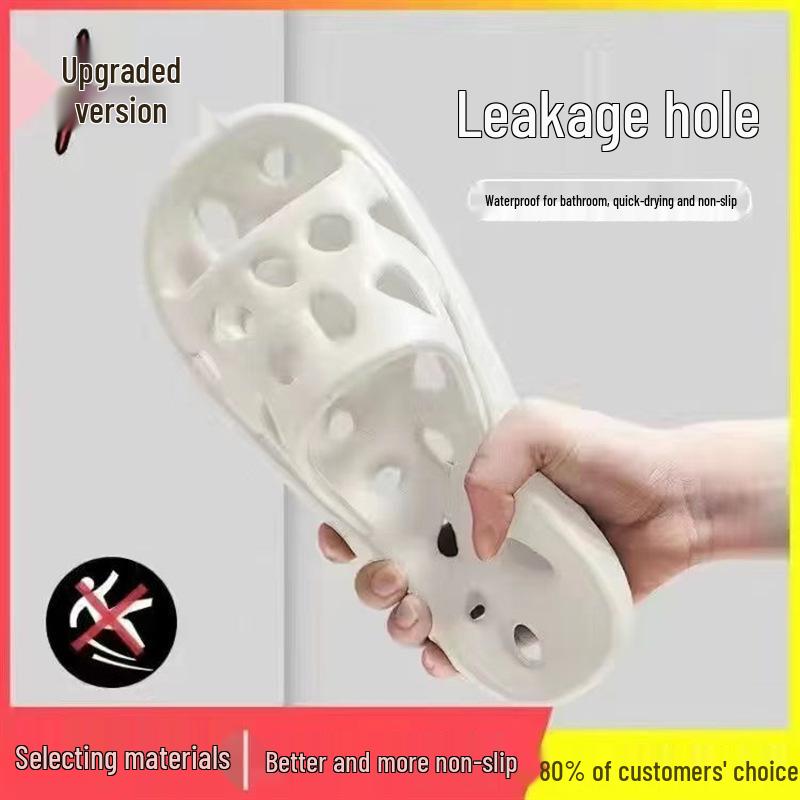 Pantoufles de bain d'été antidérapantes pour hommes et femmes - Douces, silencieuses, chaussures de douche d'intérieur avec design ajouré