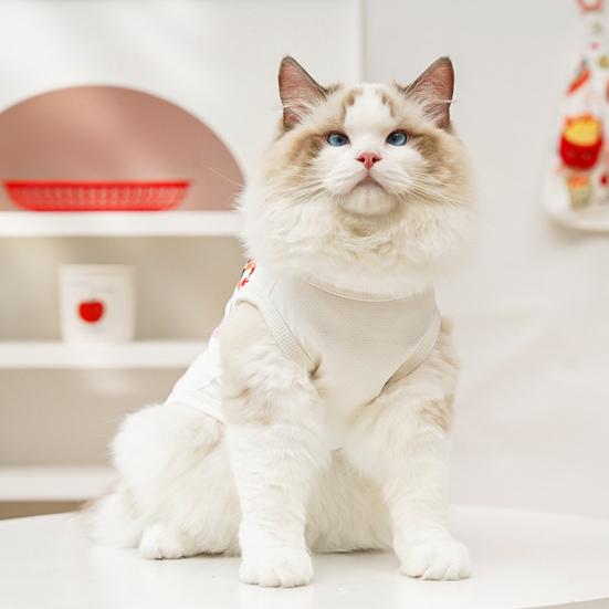 Dog Shirt Summer Ice Silk Pet T-Shirts Soft Breathable Burger Fries Ice Cream Print Sleeveless Vest for Small Medium Dogs