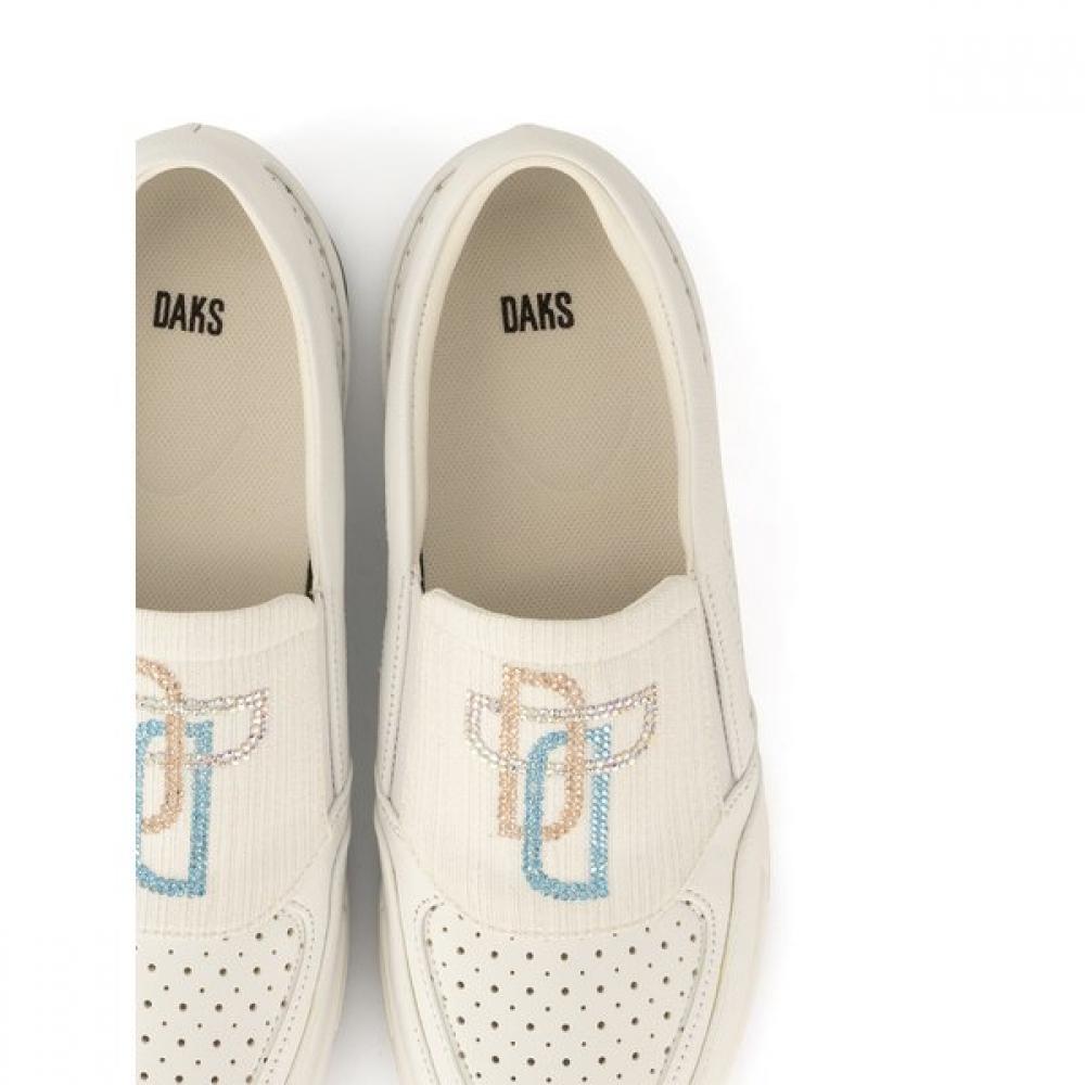 DakS Women S Comfort meSh Slip On With Cubic decoratiOn dlS421ta30  White 