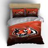 Fierce Tiger Graphic on Orange Background Print Bedding Set Duvet Cover Pillowcases (1* Duvet Cover 2* Pillowcases Do Not Include Comforter)