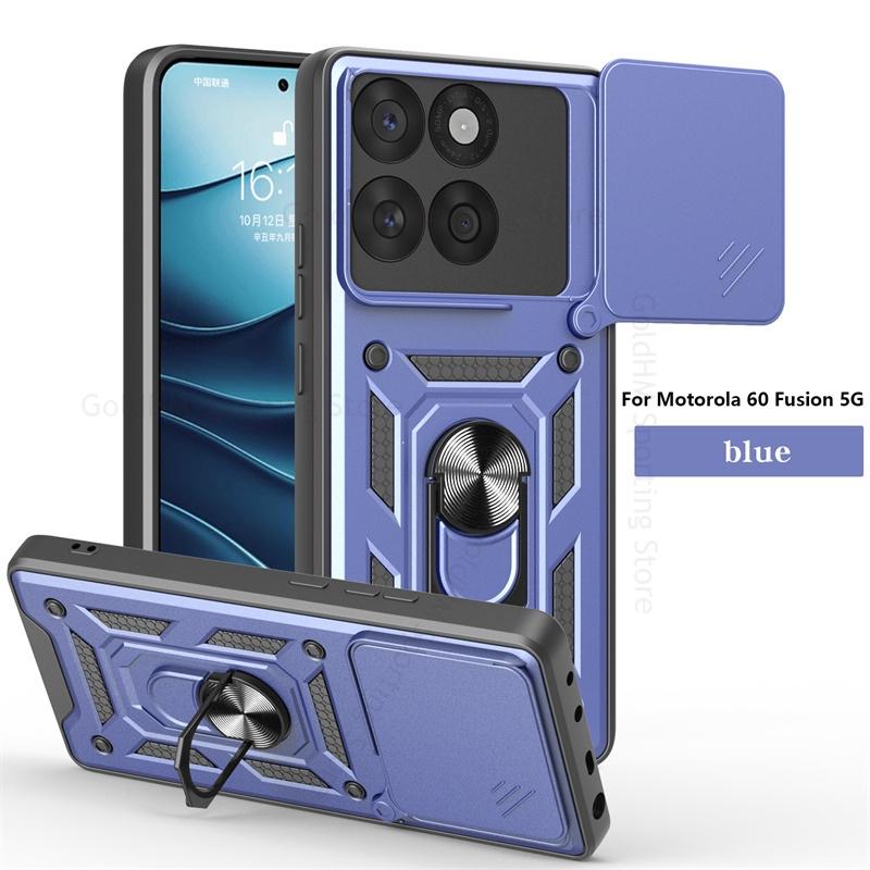 Cases For Motorola Edge 60 Fusion 50 Neo 5G Slide Lens Push Window Heavy Duty Protective Case For Moto Edge 50 40 Ultra 30 Neo Stand Ring Armor Cover
