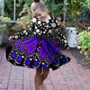 Girl Casual 3D Print Butterfly Skirt Round Neck Long Sleeve Dress Kid Princess Dress