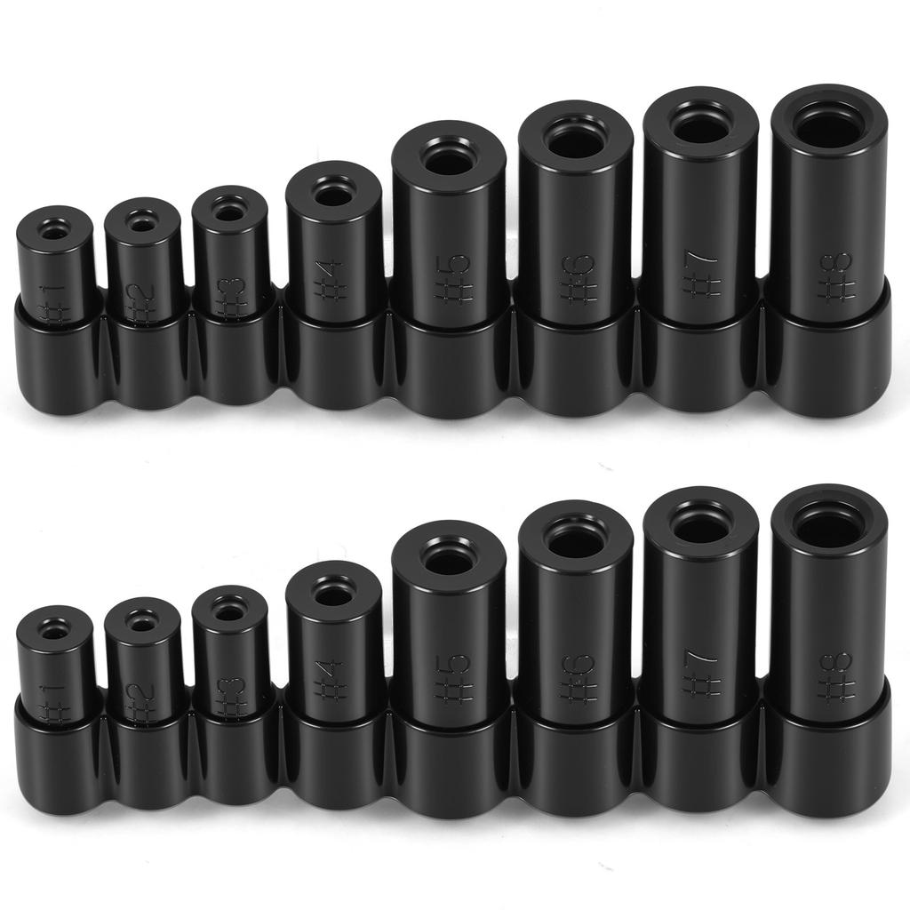 16/8 Stück Gewindebohrer-Steckschlüsselsatz 1/4" und 3/8" Antrieb Gewindebohrer-Steckschlüssel mit Halter Steckschlüssel-Adapter-Satz für neue Gewindebohrungen oder Reparatur alter Gewinde