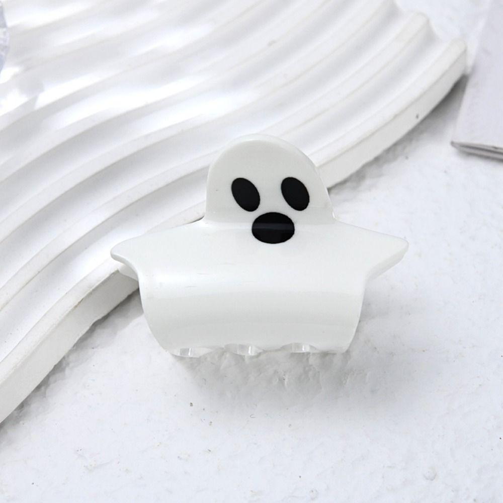 Cute Halloween Pumpkin Hair Claw Acrylic Korean Style Ghost Claw Clip Geometric Shark Clip Pumpkin Crab Clip Female/Girls