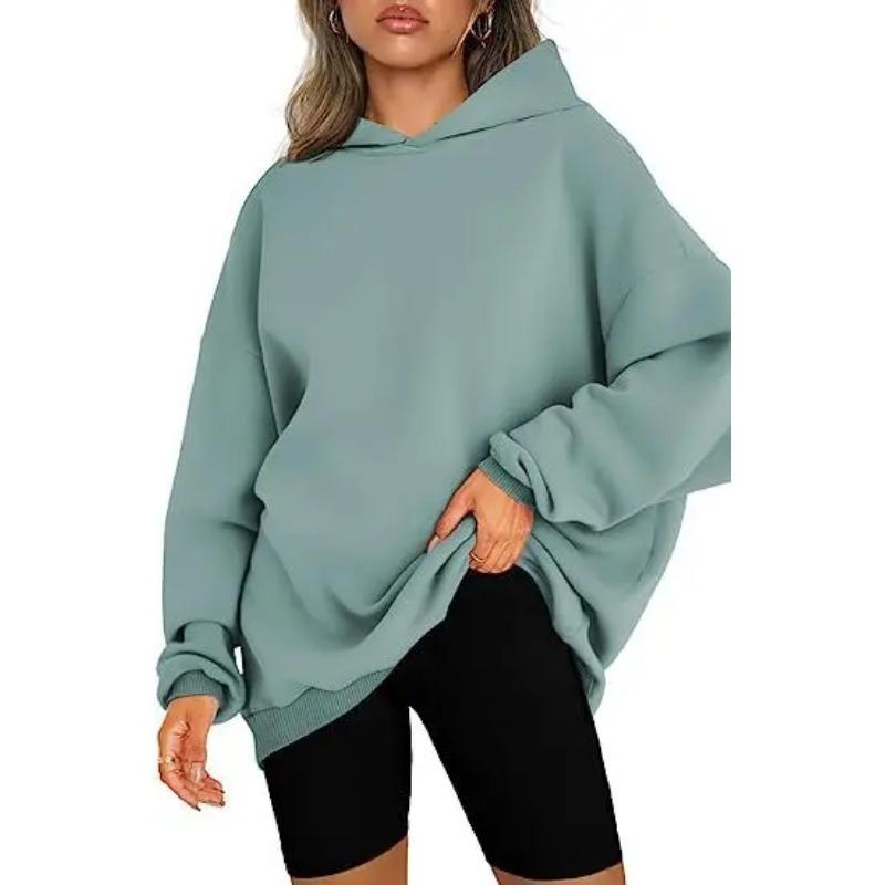 Корейская мода однотонные свободные пуловеры для женщин повседневные топы с длинным рукавом свитера осень-зима с капюшоном пуловеры XL светло-зеленый