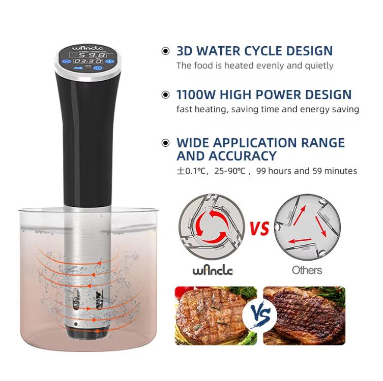 2026 Wancle 1100W Sous Vide Garer LCD Touch Immersion Circulator Präzises Garen IPX7 Wasserdicht Vakuumgarer mit Digitalanzeige