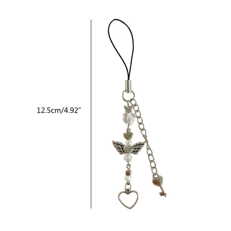Phone Strap Y2K Phone Charm Keychain Star Bowknot Butterfly Keychain for Women Girls Halloween Handmade Jewelry Ornament