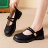 Leather Shoes, Women's Shoes, Breathable, Versatile, Retro Single Shoes with Soft Sole