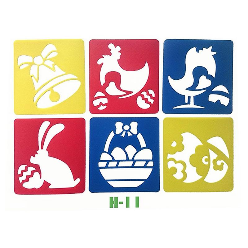 6PCS Hollow Out Painting Template Washable Reusable Plastic Graffiti Ruler DIY Paint Tool Creative Craft Drawing Accessories ZYF