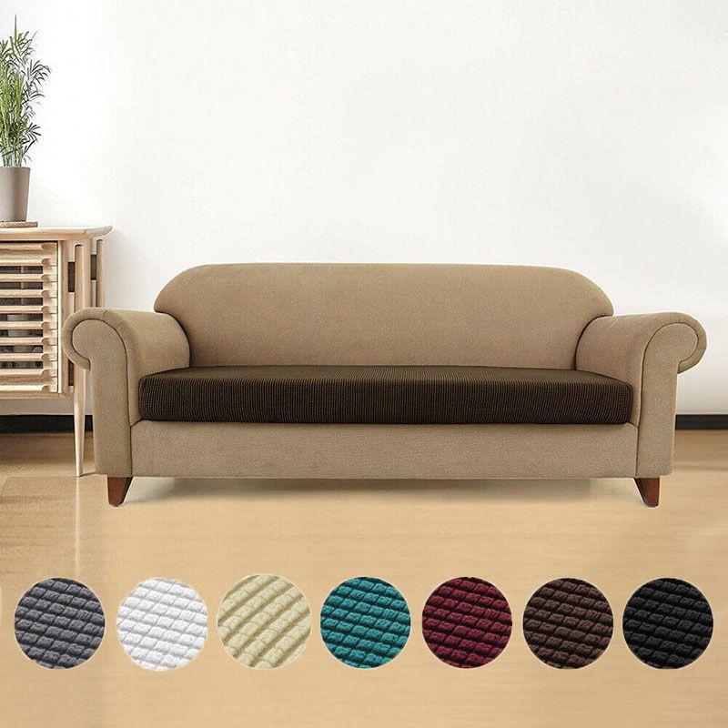 Stretchy Couch Seat Cushion Cover Soft Hand-feeling Easy To Fit Furniture Protector