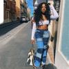 Spring/Summer Elastic Ripped Eyelet Bandage Denim Hot Pants Shorts for Women