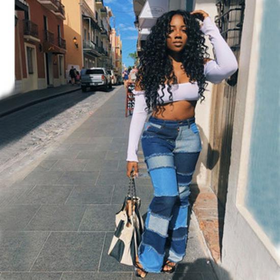 Spring/Summer Elastic Ripped Eyelet Bandage Denim Hot Pants Shorts for Women