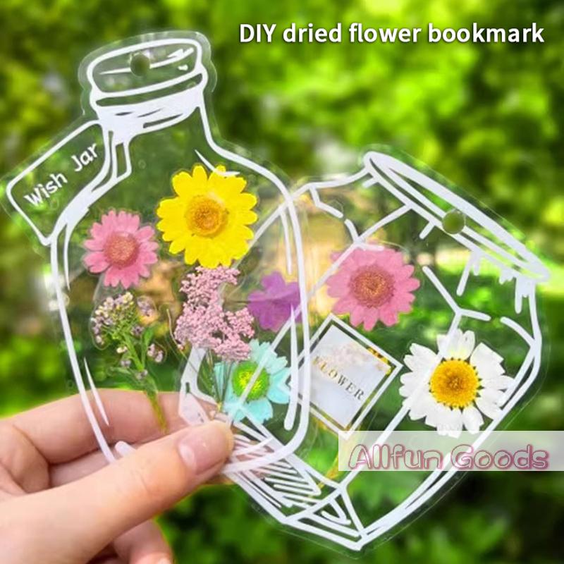 40/60Pcs DIY Handmade Transparent Dried Flower Bookmark Set Clear Bottle Shape Bookmarks For Collecting Dried Flowers Bookmarks