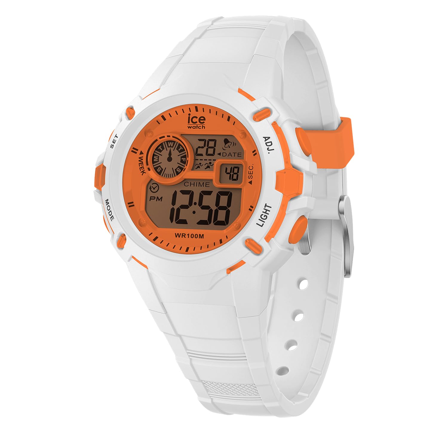 

Authorized Dealer Ice Watch Watch Unisex 024002 ICE digit explorer White Orange Small Waterproof Stopwatch Alarm Date Day GMT [ICE-WATCH] Men s