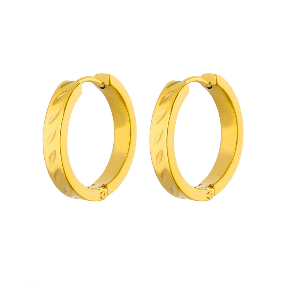 Vintage Round Stainless Steel Hoop Earrings For Women Gold Plated Earring Trending Statement Ear Jewelry Christmas Gift