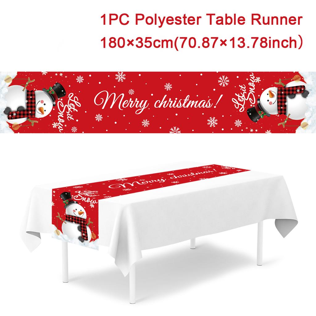 Christmas Table Runner Cloth Merry Christmas Decoration for Home 2024 Tablecloth Xmas Ornament Navidad Natal New Year Gift 2024