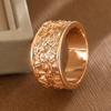 Retro-style relief flower-shaped ring made of copper, a ladies' jewelry item suitable for both formal events and daily wear.