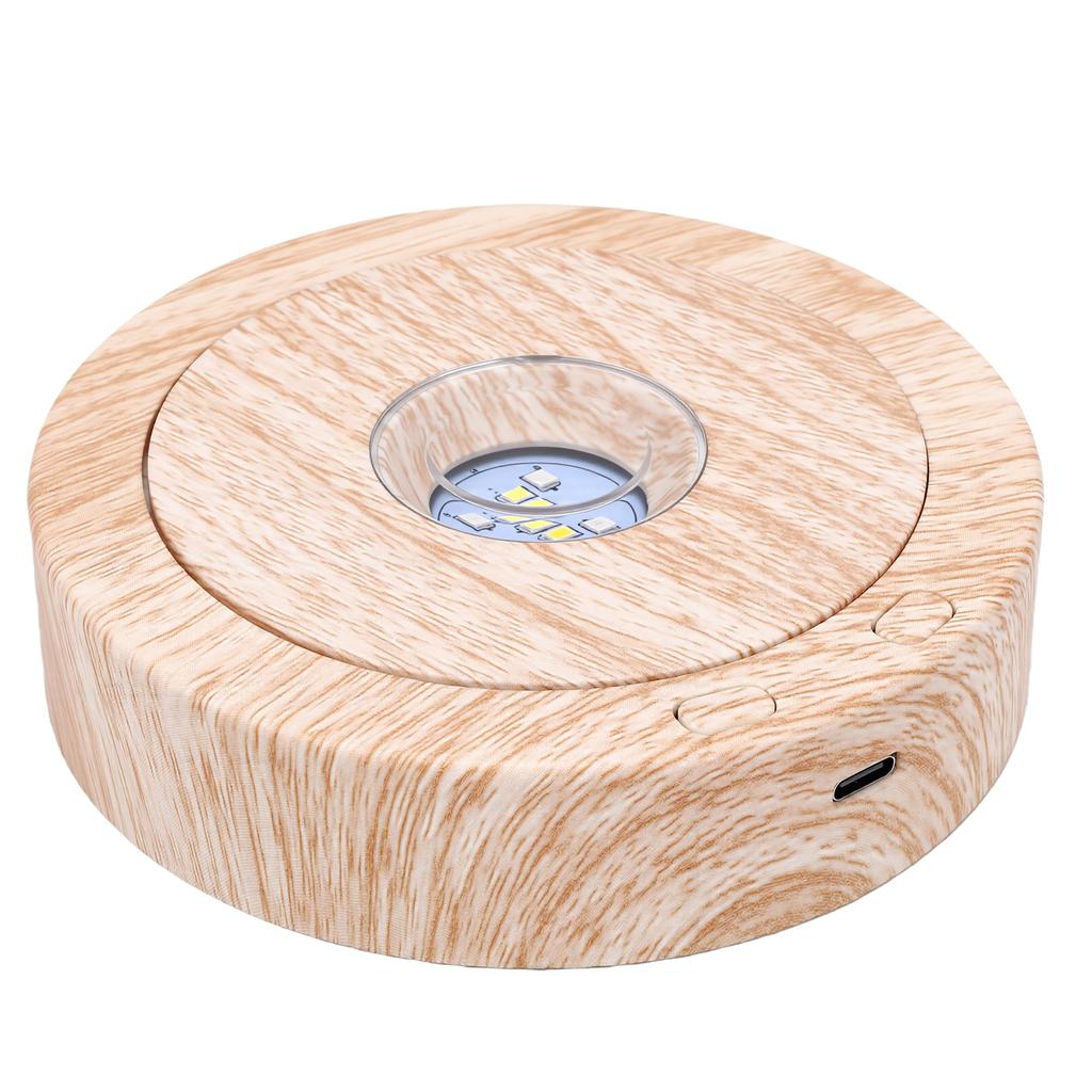 Rotating LED Display Base 8 Light Modes 4 Speeds Silent Turntable for Crystal Ball Glass Art Jewelry