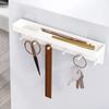 Wall Key Holder No Perforation Entrance Rack with Tray Household Wall Mounted Storage Shelf Multi Purpose Clothes and Towel Rack