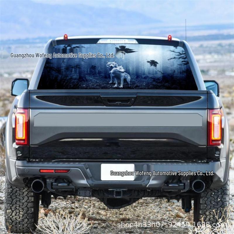 Wolf Night Forest Rear Window Sticker for Vehicles - A167 135*36cm