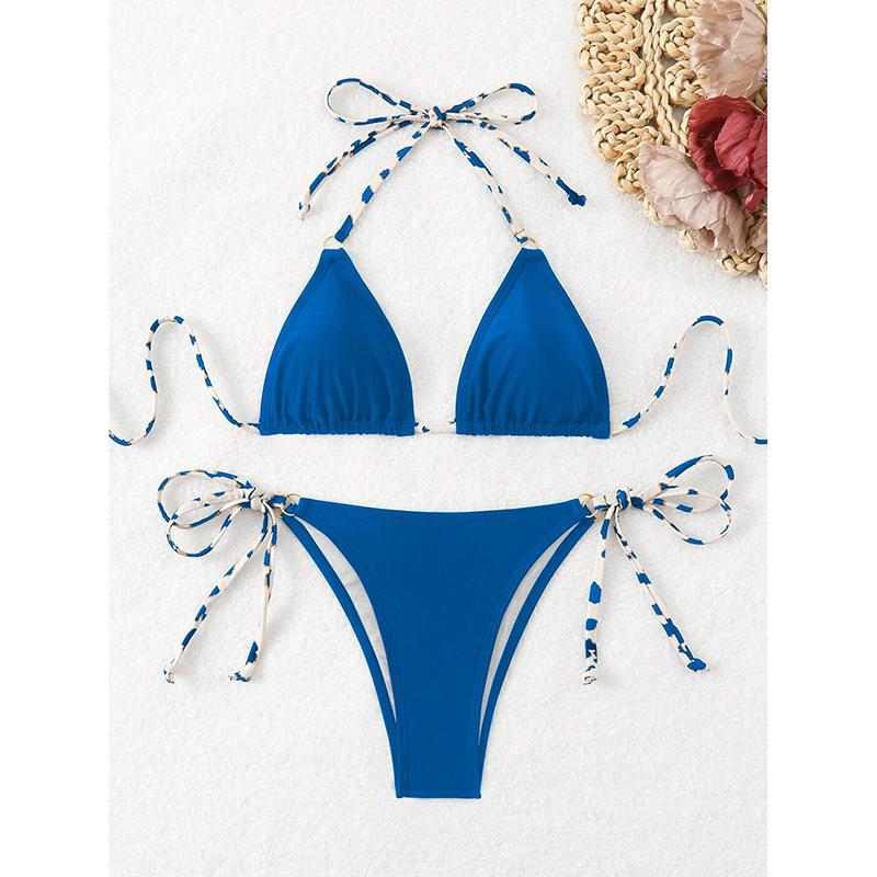 Sexy Bikini 2026 Women Swimsuit Halter Tie Back Micro Thong Bikini Set Lace Up Female Swimwear for Woman Beach Wear Bathing Suit