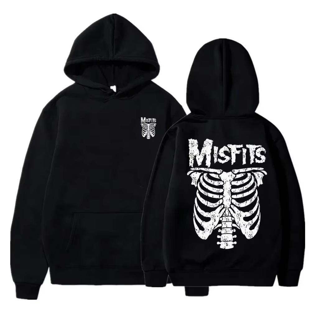 2024 Unisex Thin Cotton Pullover Hoodies Simple Casual Tops New Spring Autumn Clothes The Misfits Print Long Sleeve Hoodies