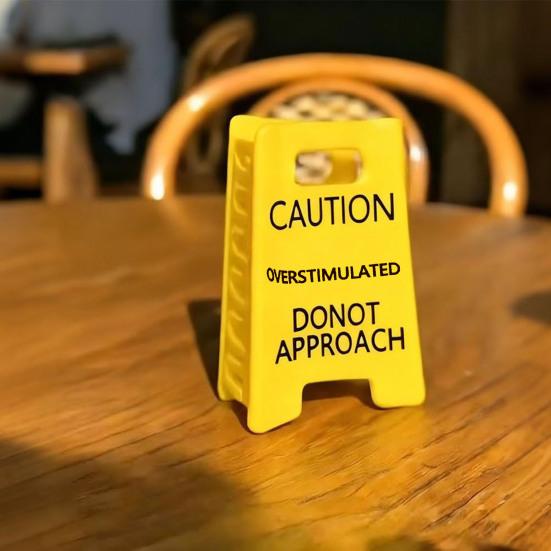 Yousheng 1/2/3Pcs Overstimulated Warning Hair Claw Yellow Caution Sign Hair Clip Thick Hair Strong Hold Hair Accessories