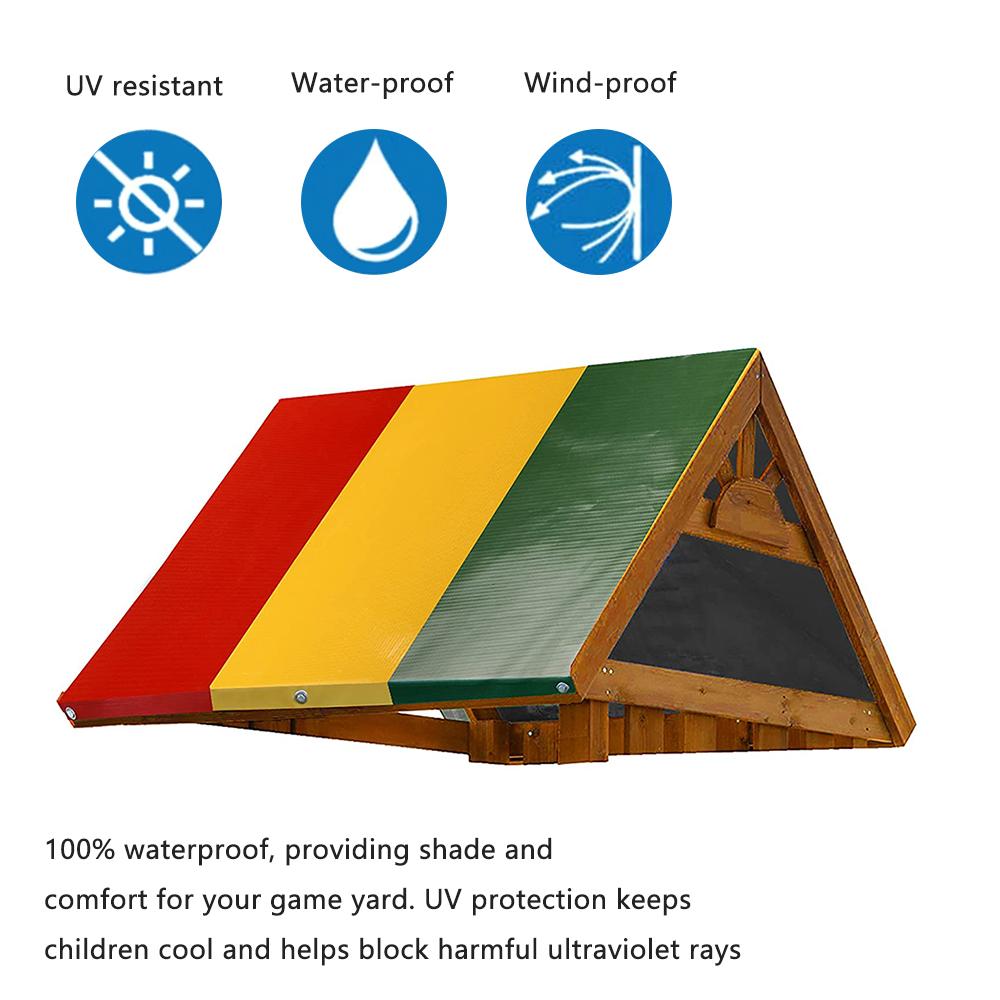 Swing Set Replacement Tarp 52"x89" Waterproof Kids Playground Roof Canopy Cover Outdoor Swingset Slide Sun Shade